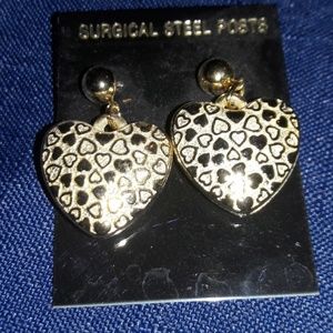 NWT Gold Heart Shaped Earrings